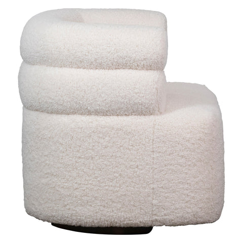 Jolo Cream Fur Seating Swivel Chair
