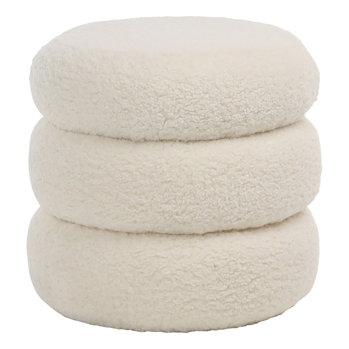 Jolo Ivory Fur Seating Ottoman