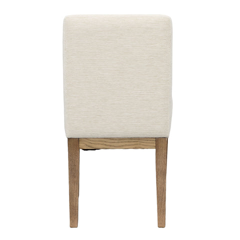 Weilan Cream Upholstery with Natural Wood Finish Dining Chair