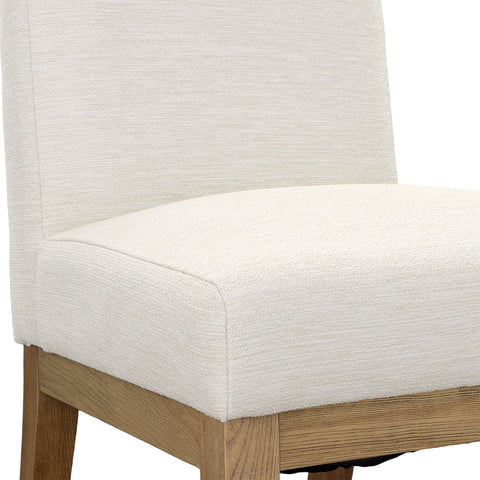 Weilan Cream Upholstery with Natural Wood Finish Dining Chair