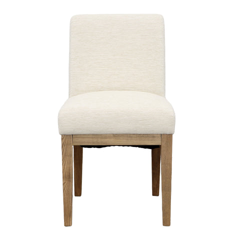 Weilan Cream Upholstery with Natural Wood Finish Dining Chair