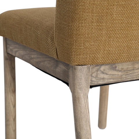Cory Mustard Upholstery and Natural Legs Dining Chair