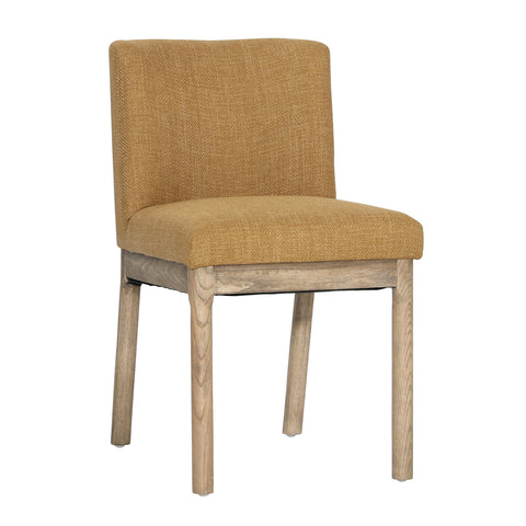 Cory Mustard Upholstery and Natural Legs Dining Chair