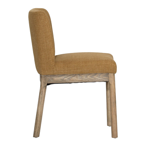 Cory Mustard Upholstery and Natural Legs Dining Chair