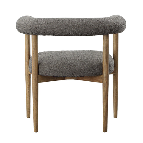 Matilda Charcoal Boucle Upholstery with Natural Wood Finish Dining Chair