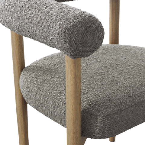 Matilda Charcoal Boucle Upholstery with Natural Wood Finish Dining Chair