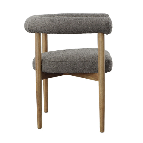 Matilda Charcoal Boucle Upholstery with Natural Wood Finish Dining Chair