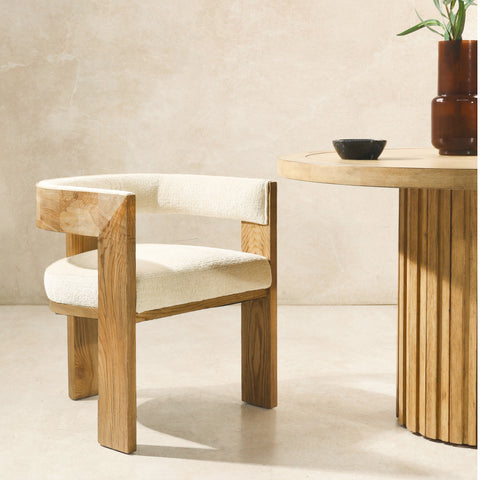 Nadia Cream and Natural Dining Chair