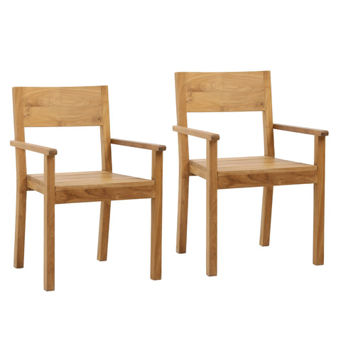 Kira Natural Outdoor Dining Chair Set Of 2