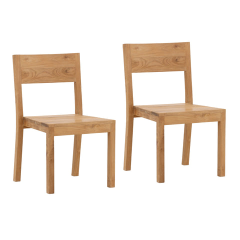 Kira Natural Outdoor Armless Dining Chair Set Of 2