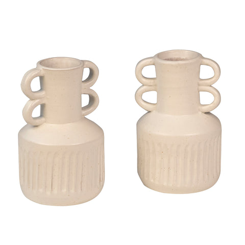 Atticus Off White Finish Vase Set Of 2
