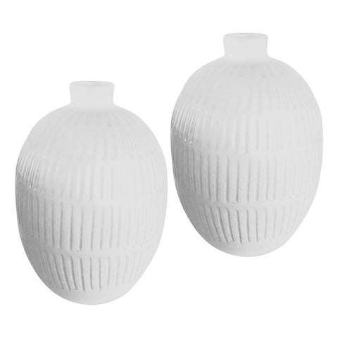 Xena White Finish Vase Set Of 2