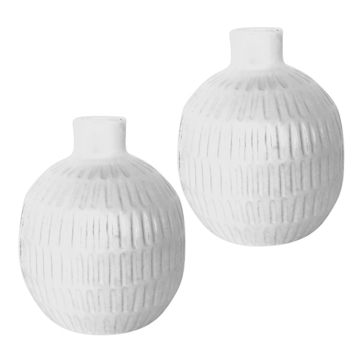 Xena White Finish Vase Set Of 2