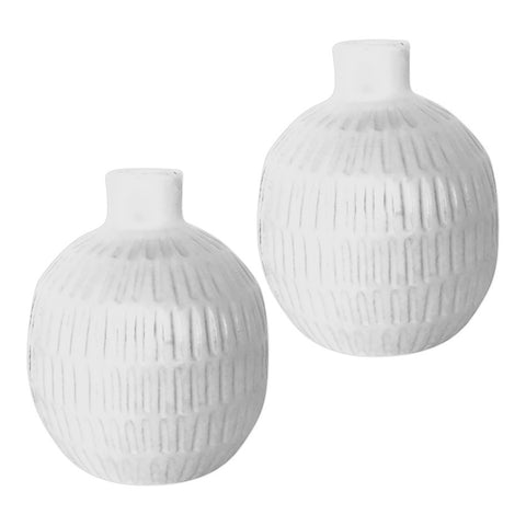 Xena White Finish Vase Set Of 2