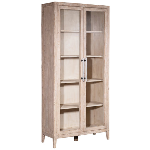 Basel Light Warm Wash Finish with Silver Hardware Cabinet