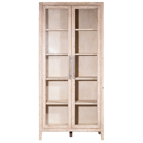Basel Light Warm Wash Finish with Silver Hardware Cabinet