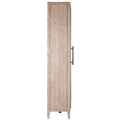 Basel Light Warm Wash Finish with Silver Hardware Cabinet