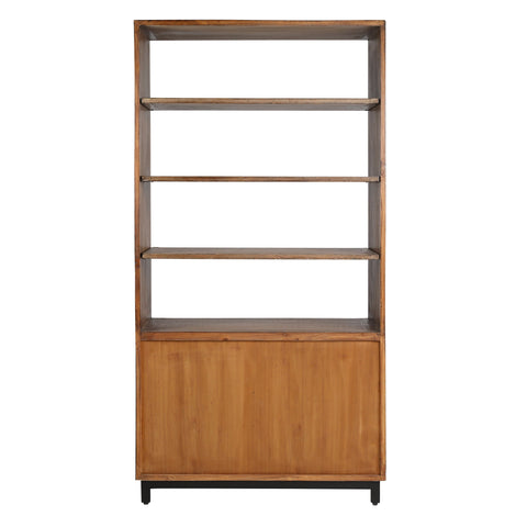 Gabrielle Antique Brown Wood Finish with Whitewash Accents Cabinet