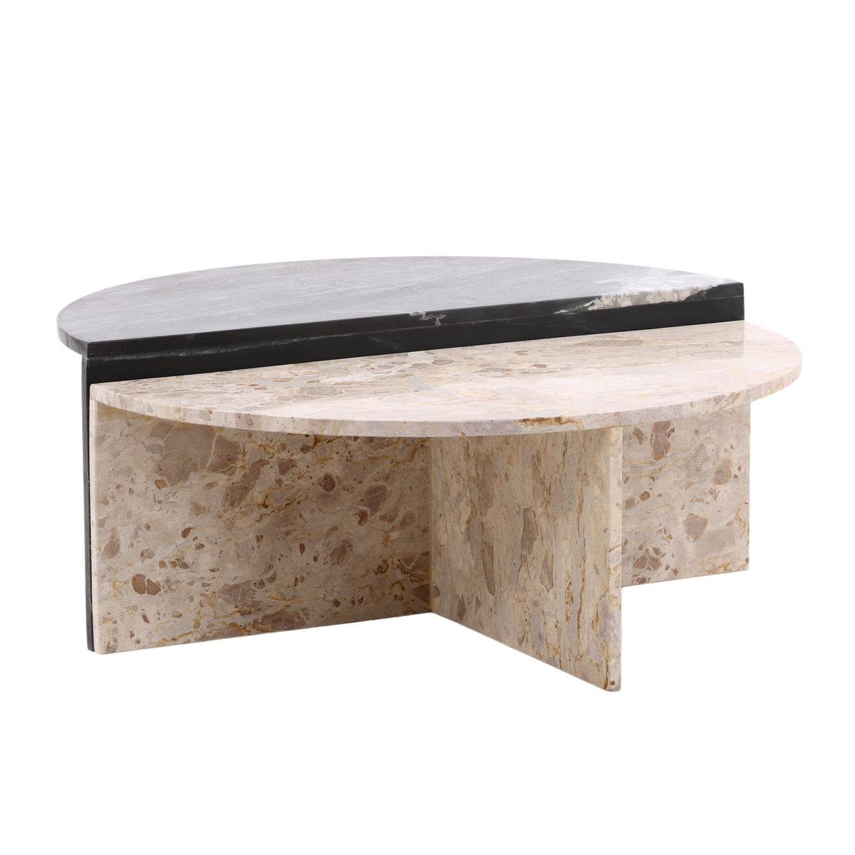 Harrington Black and Cream Coffee Table Set Of 2