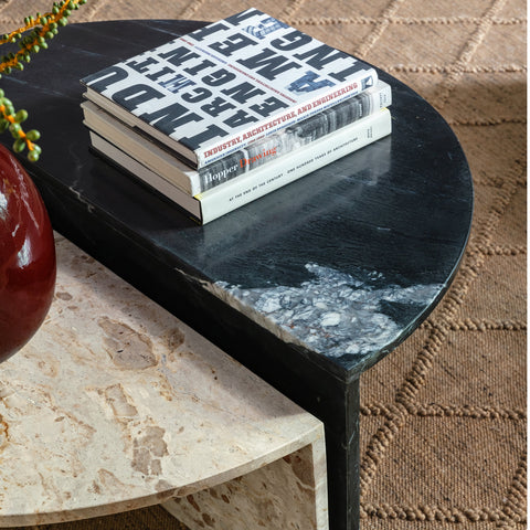 Harrington Black and Cream Coffee Table Set Of 2