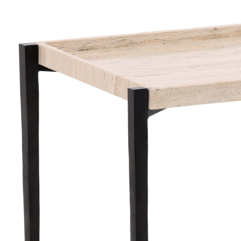 Rice Natural and Black Side Table