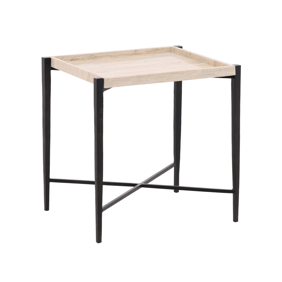 Rice Natural and Black Side Table