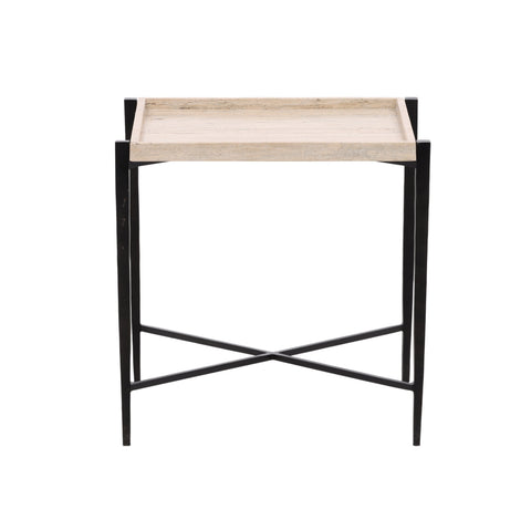Rice Natural and Black Side Table