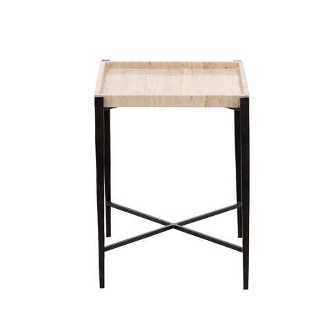 Rice Natural and Black Side Table
