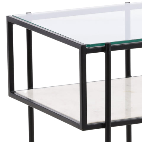 Travis White and Black Side Table