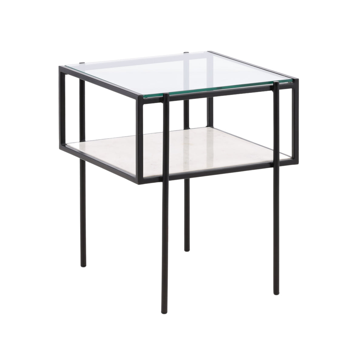 Travis White and Black Side Table