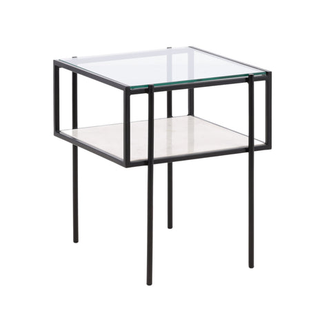 Travis White and Black Side Table