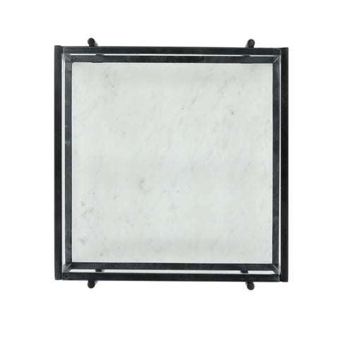 Travis White and Black Side Table