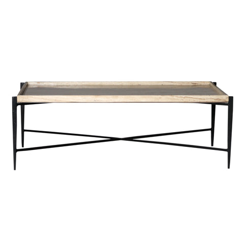 Rice Natural and Black Coffee Table
