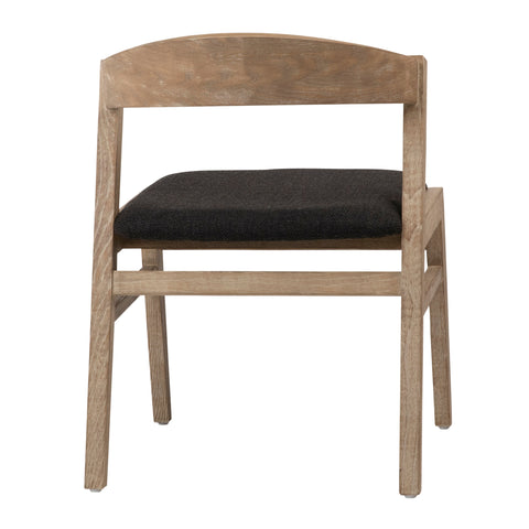 Ilaria Black Upholstery and Antique Wood Wash Finish Dining Chair