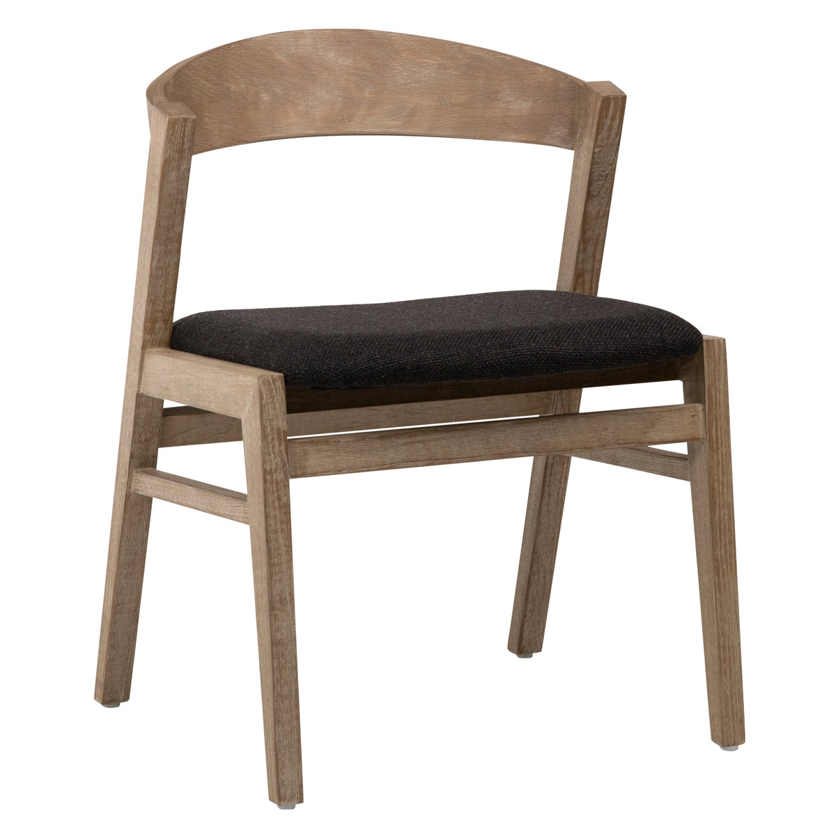 Ilaria Black Upholstery and Antique Wood Wash Finish Dining Chair