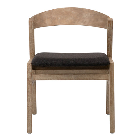 Ilaria Black Upholstery and Antique Wood Wash Finish Dining Chair