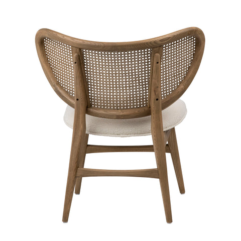 Badini Ivory Upholstery and Light Natural Weathered Finish Occasional Chair