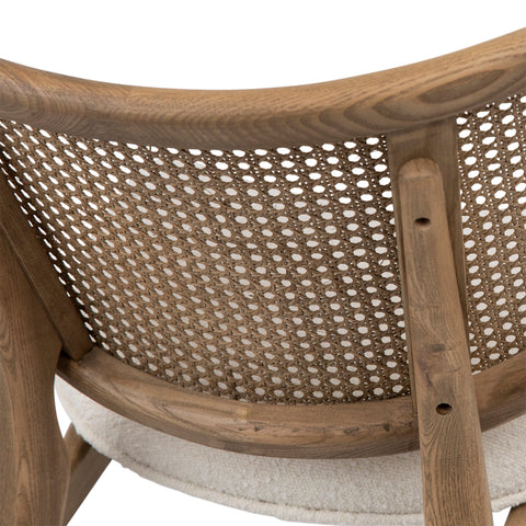 Badini Ivory Upholstery and Light Natural Weathered Finish Occasional Chair