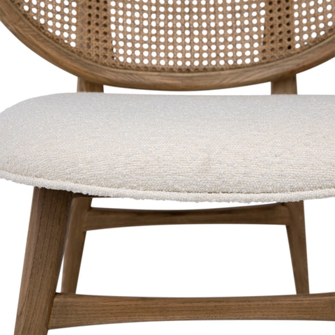 Badini Ivory Upholstery and Light Natural Weathered Finish Occasional Chair