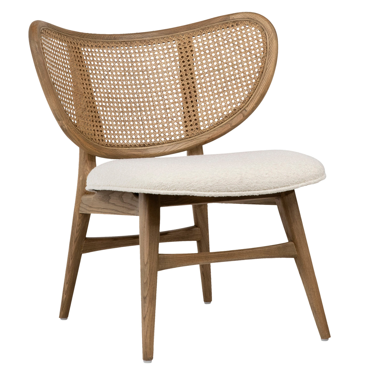 Badini Ivory Upholstery and Light Natural Weathered Finish Occasional Chair