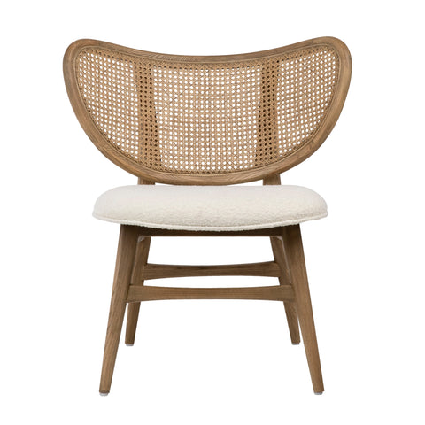 Badini Ivory Upholstery and Light Natural Weathered Finish Occasional Chair