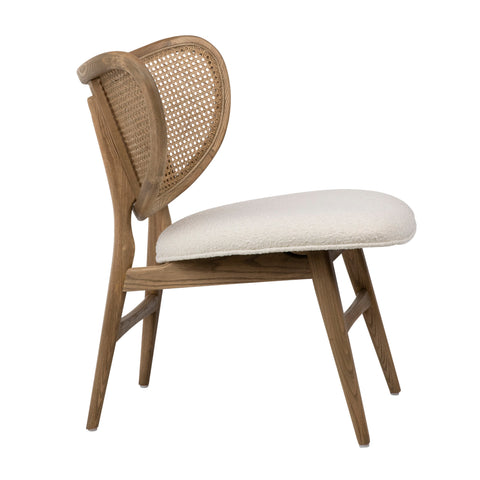 Badini Ivory Upholstery and Light Natural Weathered Finish Occasional Chair