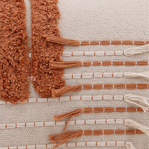 Kaida Beige and Burnt Orange Pillow