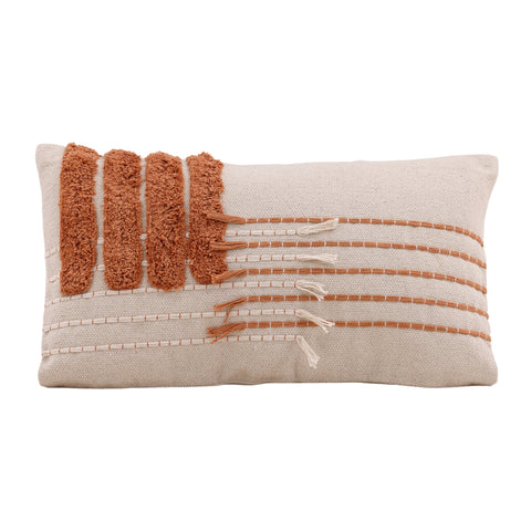 Kaida Beige and Burnt Orange Pillow