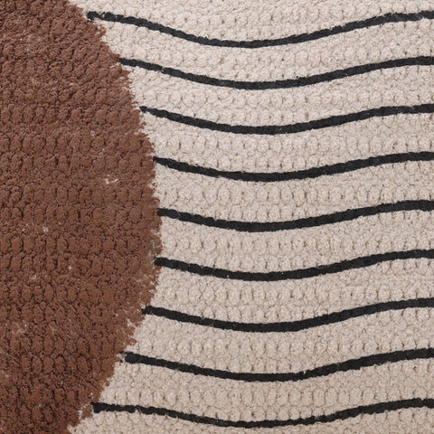 Theodore Beige, Brown and Black Pillow