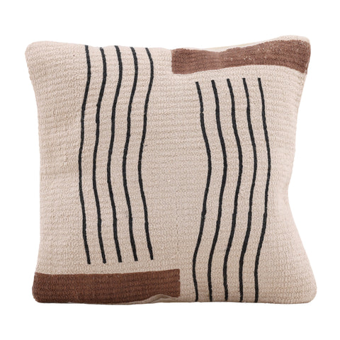 Thistle Beige, Brown and Black Pillow