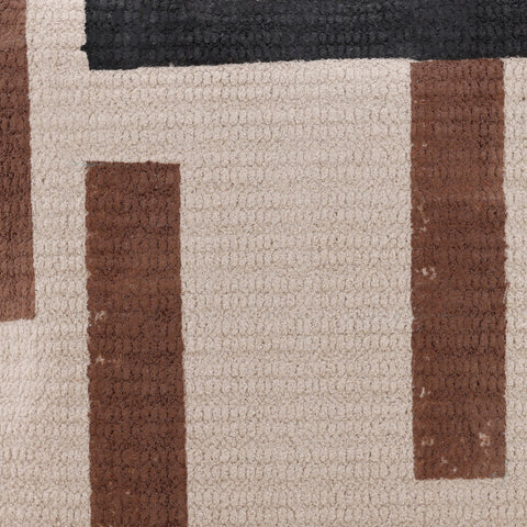 Brecken Beige, Brown and Black Pillow