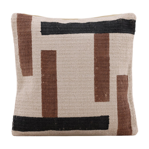 Brecken Beige, Brown and Black Pillow
