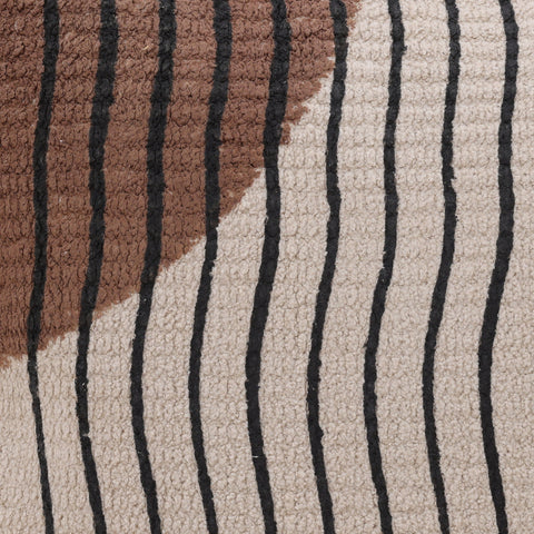 Theron Beige, Brown and Black Pillow