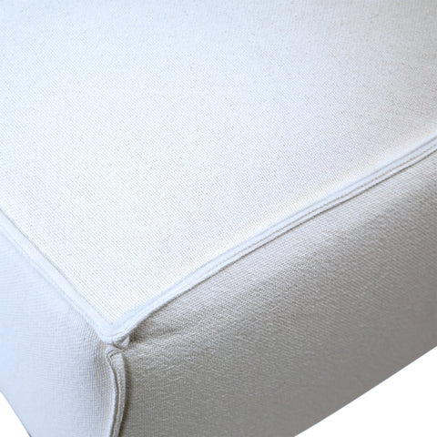 Adelle Snow White Fabric Ottoman